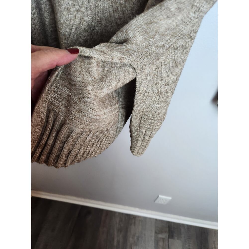 Anthropologie Margarita Tunic sweater sz L Button Heathered brown boho career - Picture 4 of 12